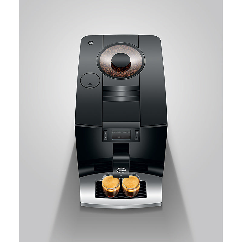 JURA C3 Kaffeevollautomat in Piano Black mit kompaktem Wellendesign