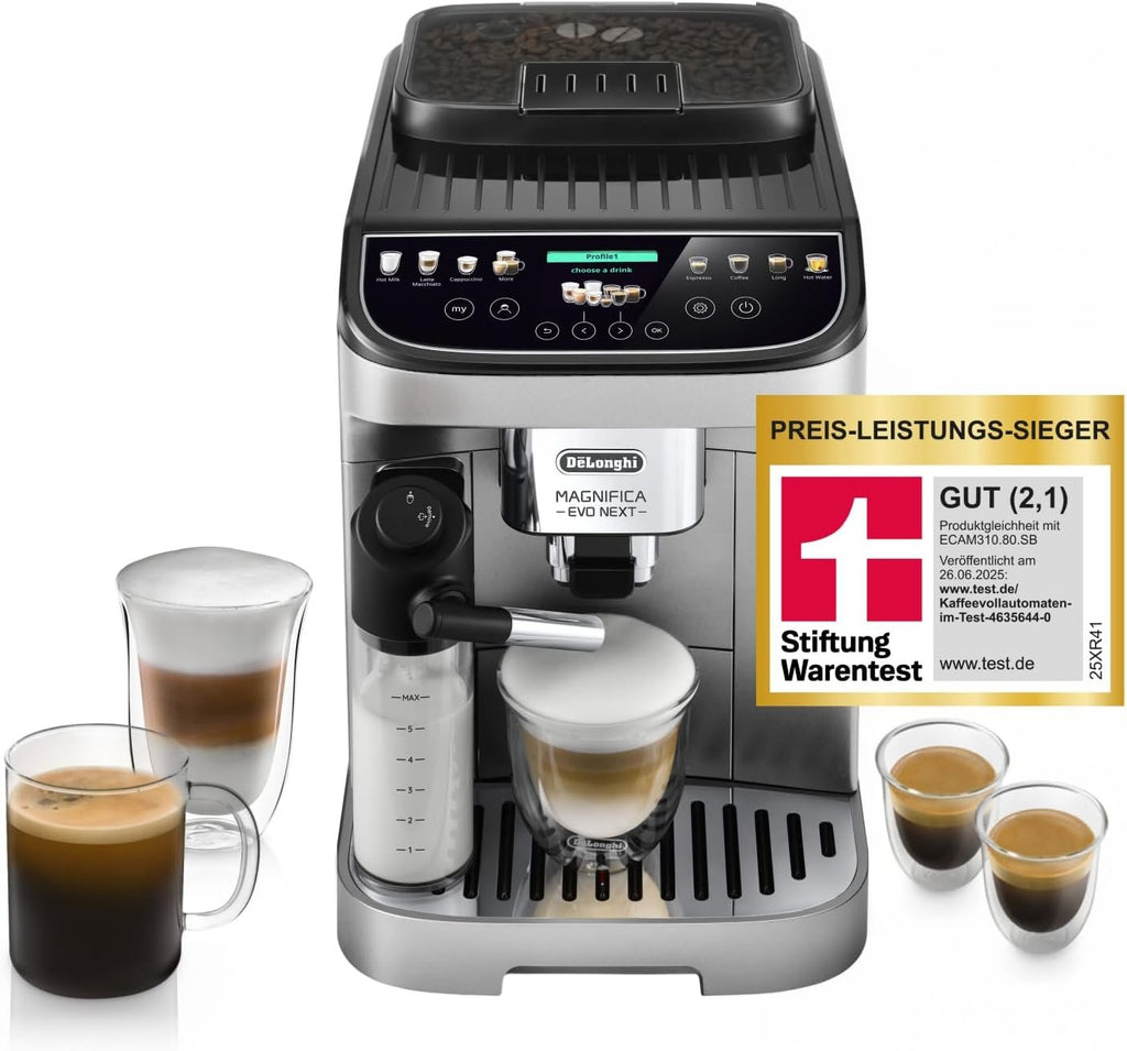 De'Longhi Magnifica Evo Next ECAM312.80.SB Kaffeevollautomat in Titan mit Touch-Display