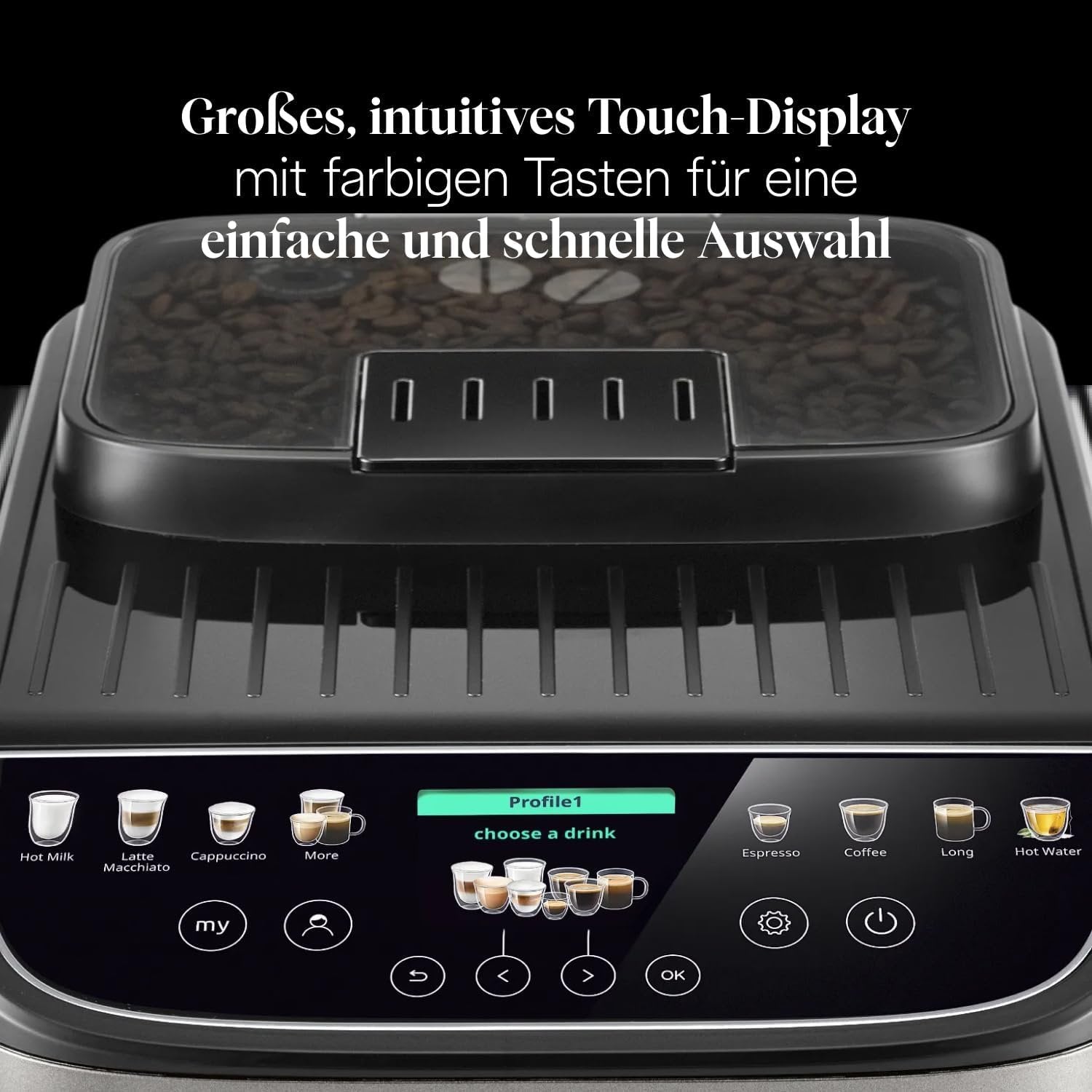 De'Longhi Magnifica Evo Next ECAM312.80.SB Kaffeevollautomat in Titan mit Touch-Display