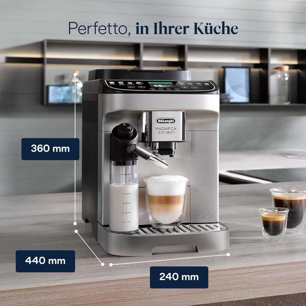 De'Longhi Magnifica Evo Next ECAM312.80.SB Kaffeevollautomat in Titan mit Touch-Display