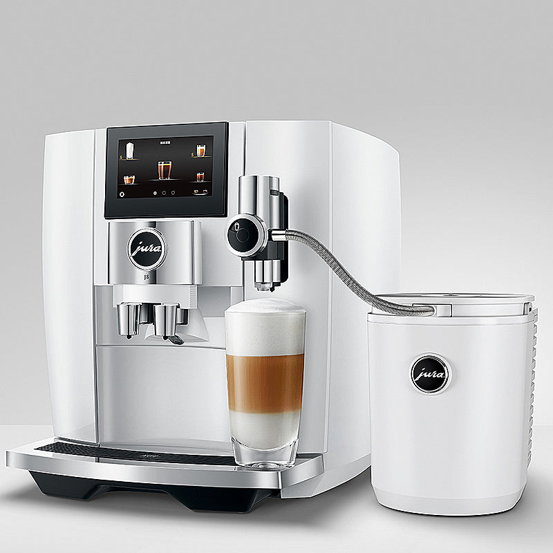 JURA Cool Control 1,0L Milchkühler in Weiß mit gebürstetem Edelstahldeckel