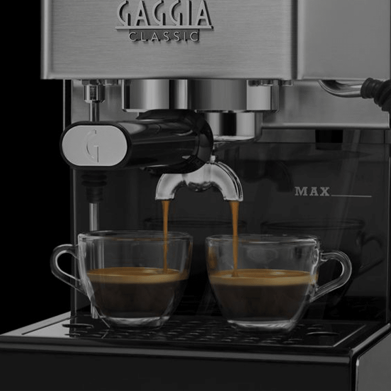 Gaggia Classic E24 Siebträgermaschine in gebürstetem Edelstahl mit 58mm-Siebträger
