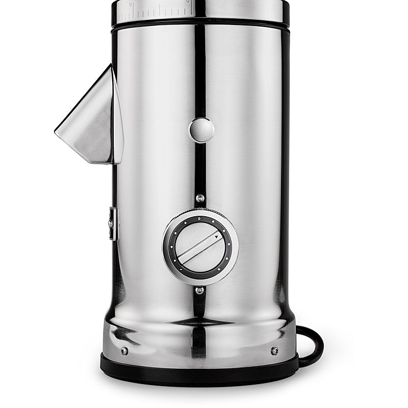 Aarke Kaffeemühle aus Edelstahl mit konischem Mahlwerk und Glasbehälter
