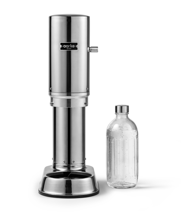 Aarke Carbonator Pro Wassersprudler in Steel mit Glasflasche