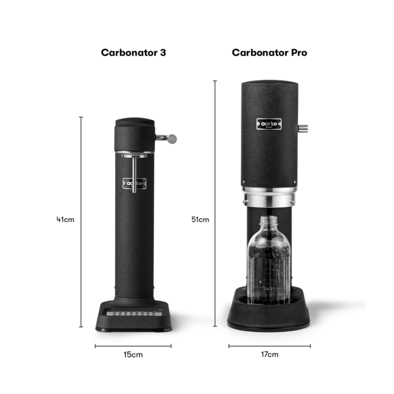 Aarke Carbonator Pro Wassersprudler in Schwarz mit Glasflasche