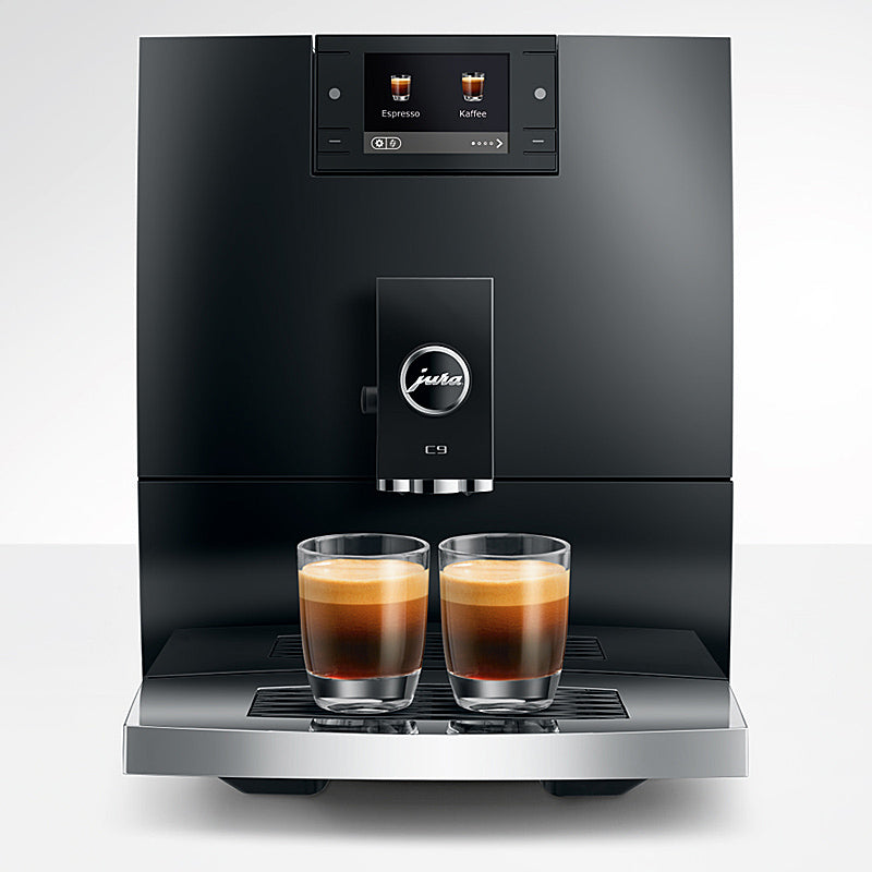 JURA C9 Kaffeevollautomat Piano Black mit 2,8" Farbdisplay und kompaktem Design