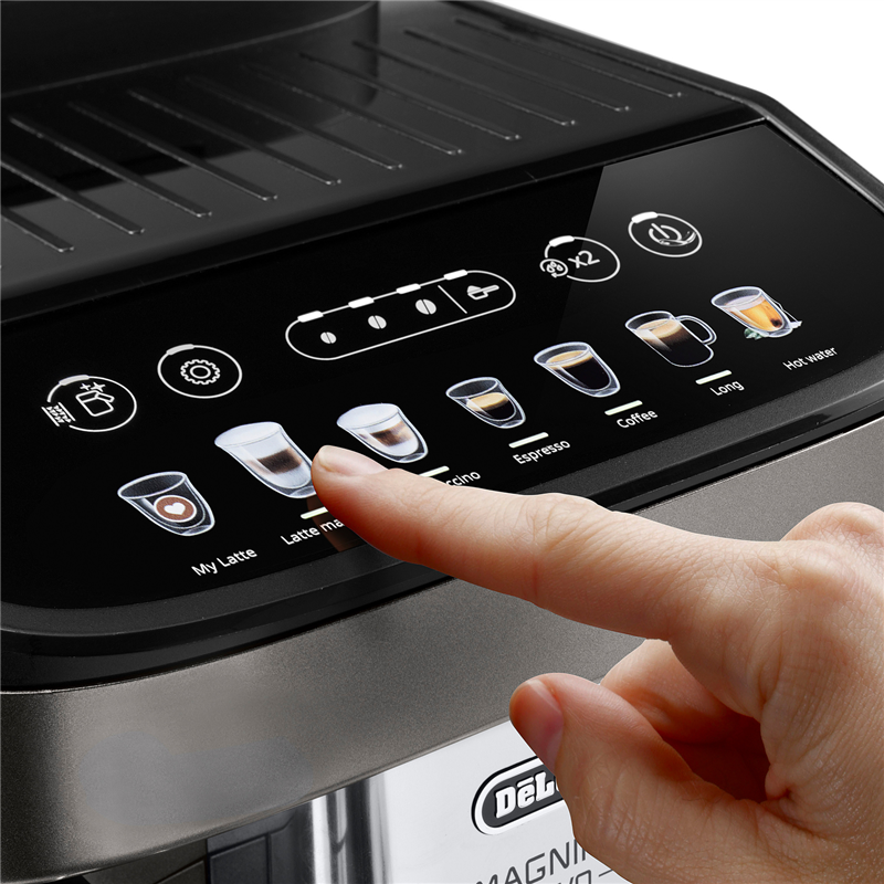 De'Longhi Magnifica Evo Kaffeevollautomat in Titan-Schwarz mit LatteCrema-Milchsystem